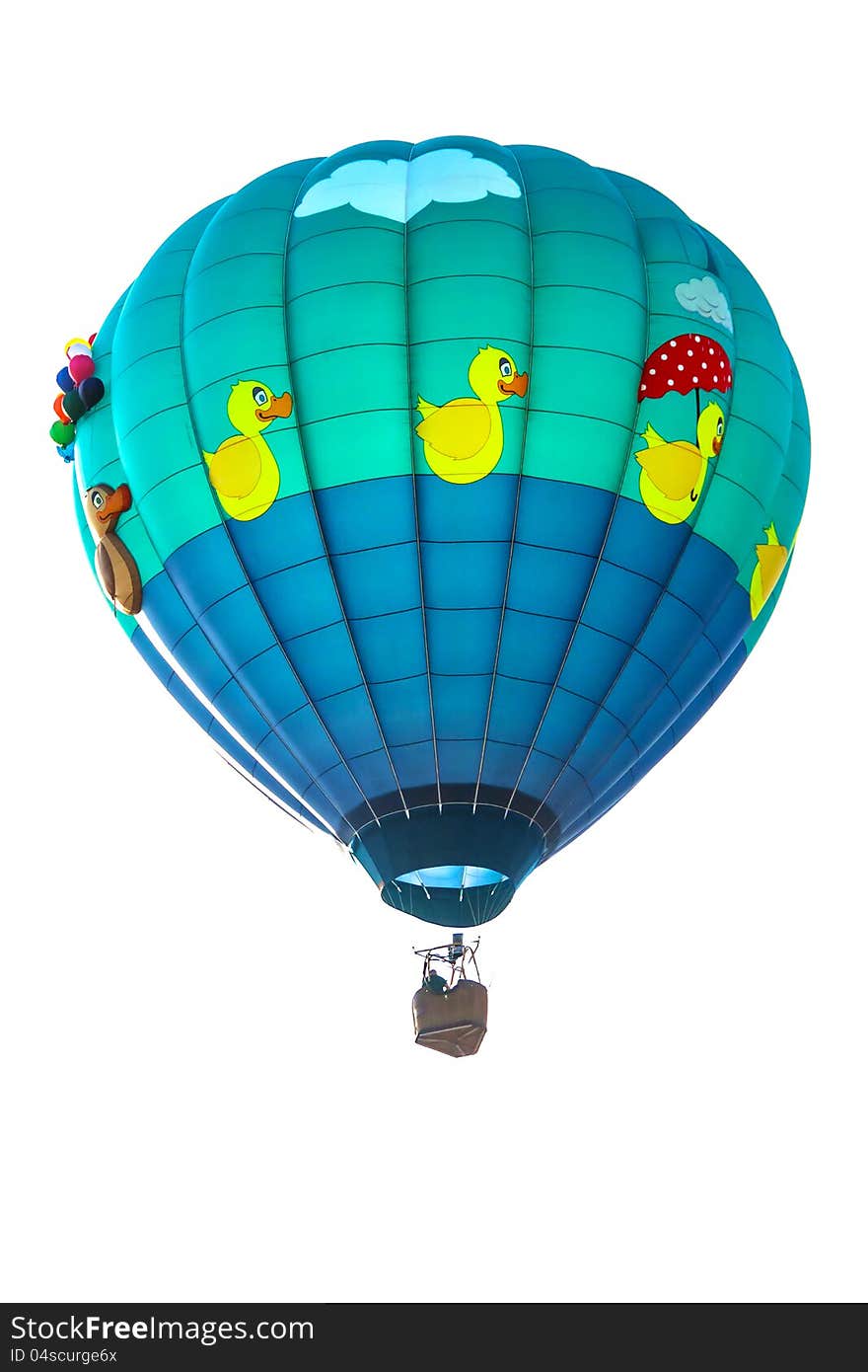 Colorful hot Air Balloon on a white background