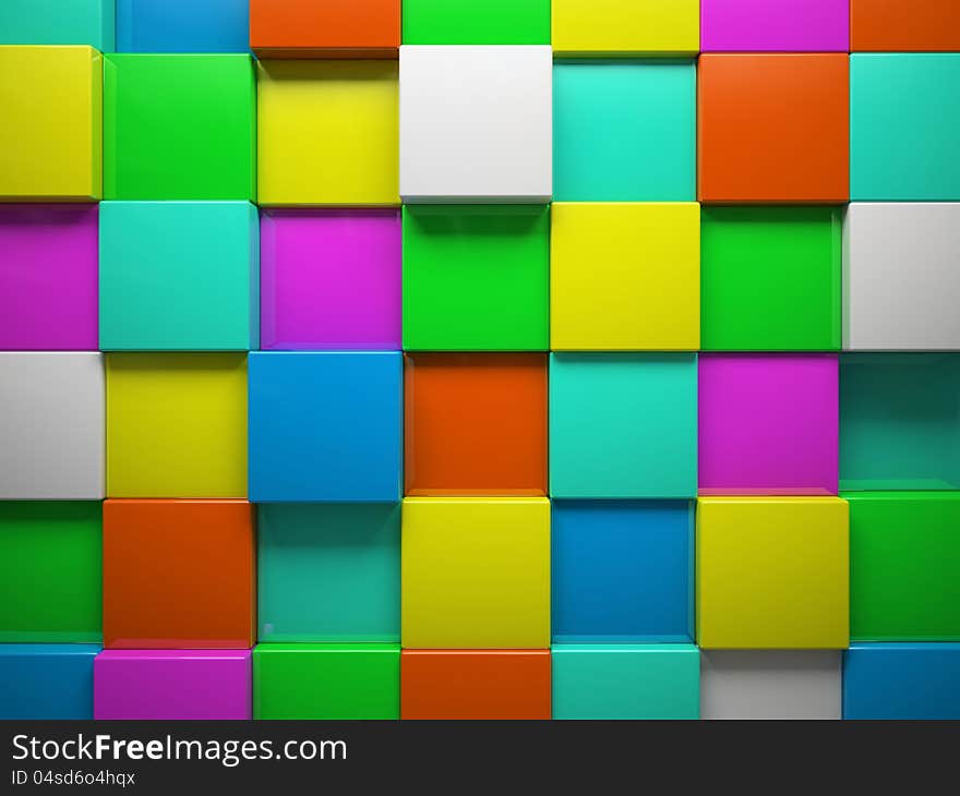 Abstract pattern of square color pieces illustration. Abstract pattern of square color pieces illustration