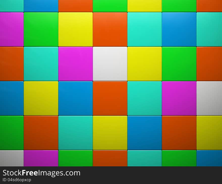 Abstract pattern of  square color pieces illustration