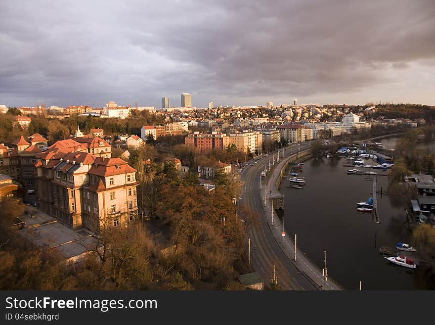 Prague waterfront