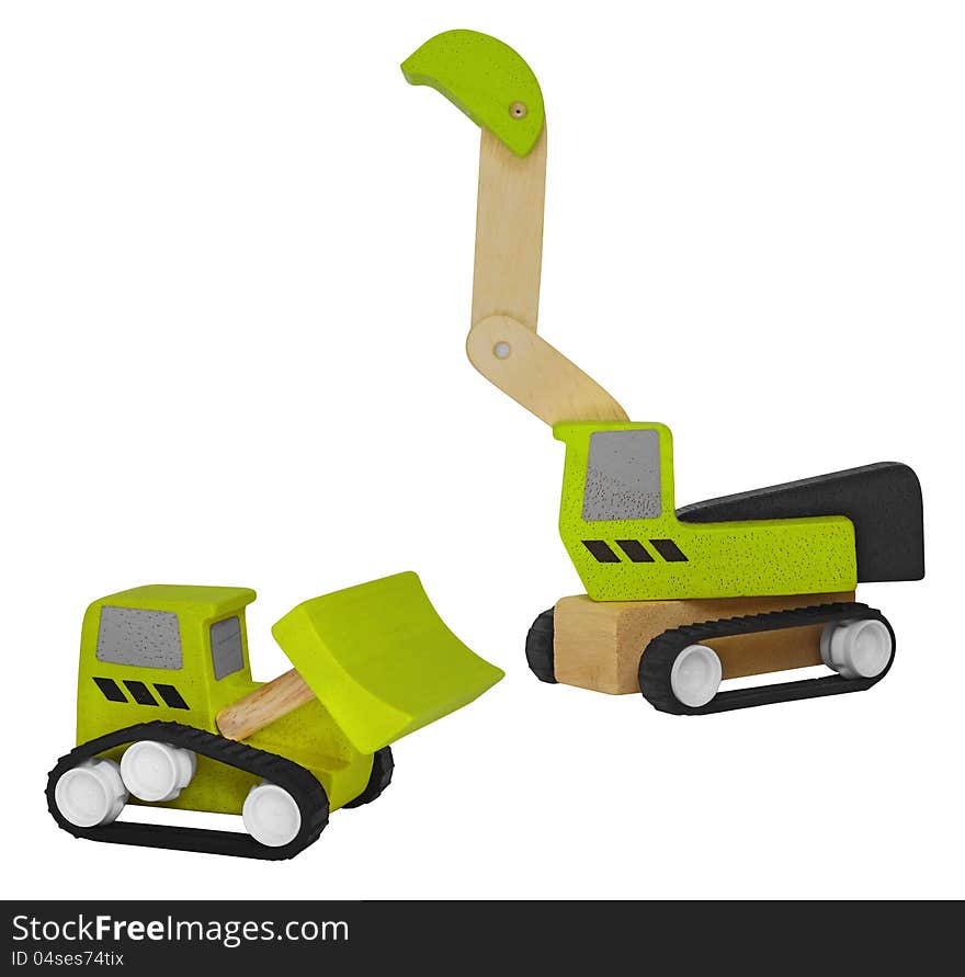 Under construction green wooden toys. Under construction green wooden toys