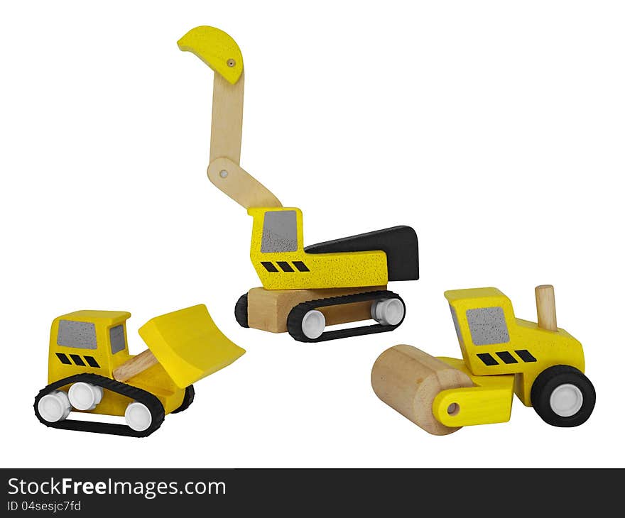 Group of wooden construction toys. Group of wooden construction toys