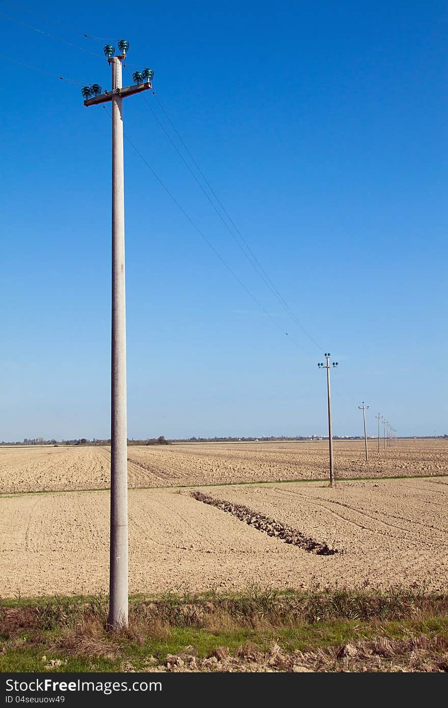 Plowed fields in the countryside of Romagna