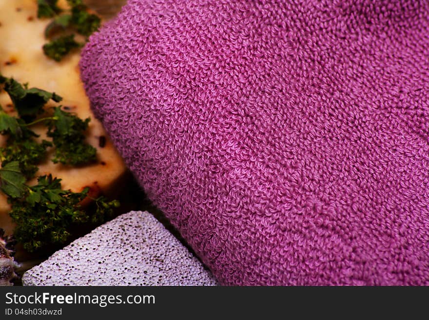 Purple terry towel