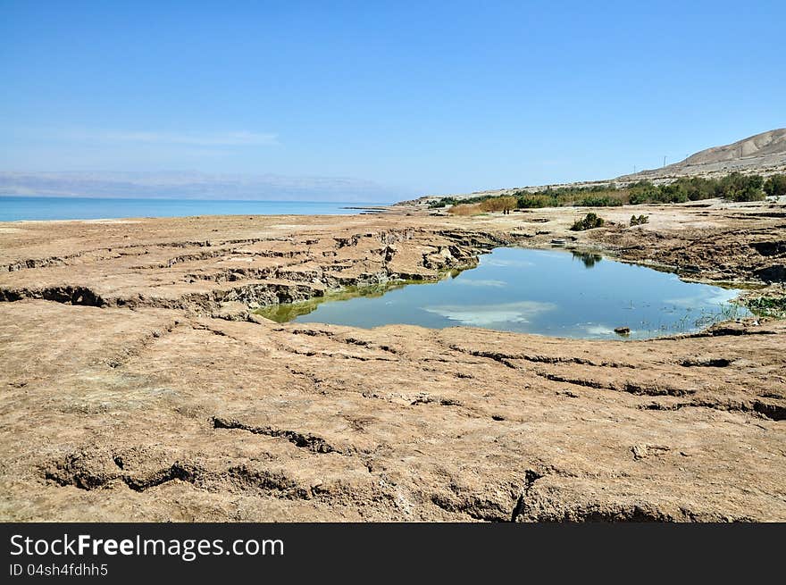 View on conversions of the Dead Sea coast. View on conversions of the Dead Sea coast