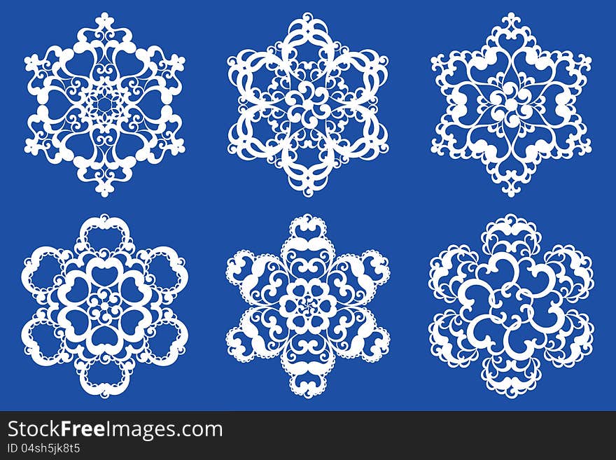 Decorative Vector Snowflakes Set 2