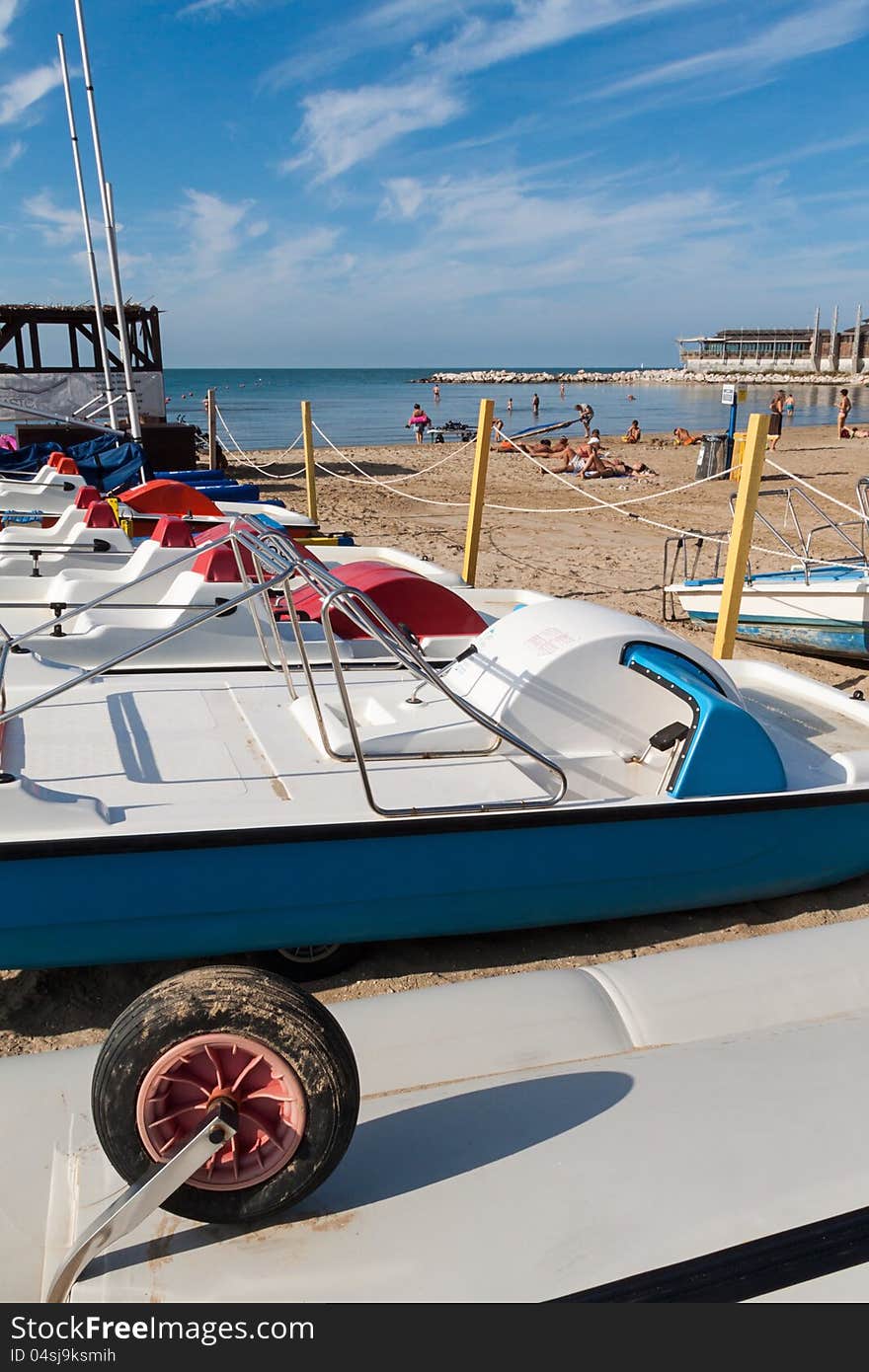 A beach in Adriatic sea, Rimini, Italy. A beach in Adriatic sea, Rimini, Italy