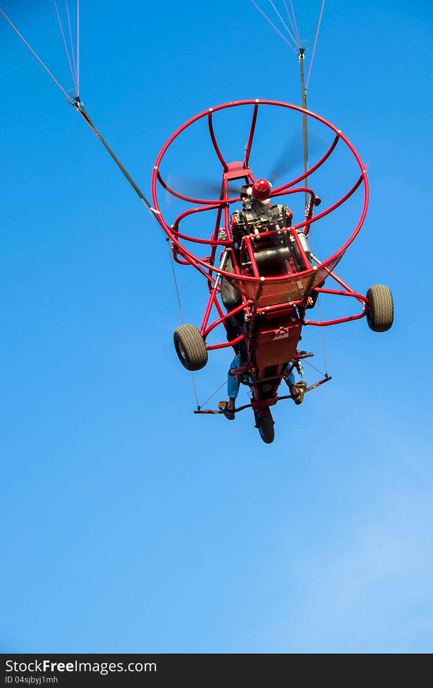 Powered Paraglider vehicle in the air