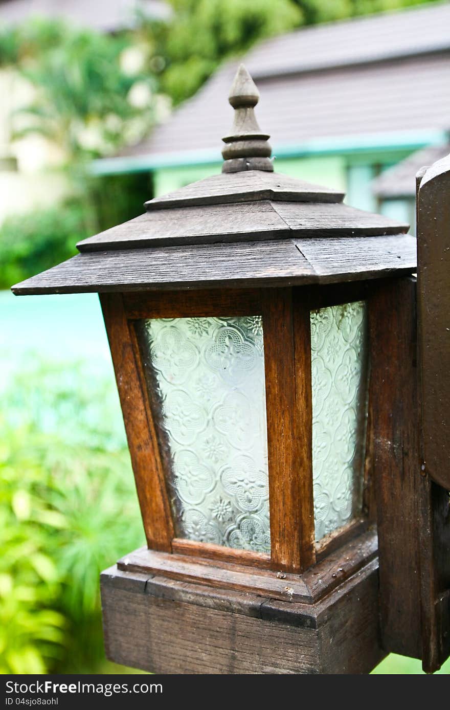 Old street lamp in resort in thailand