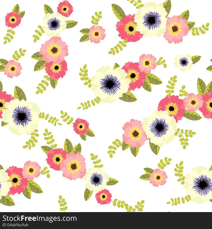 Vector seamless background with flowers. Vector seamless background with flowers