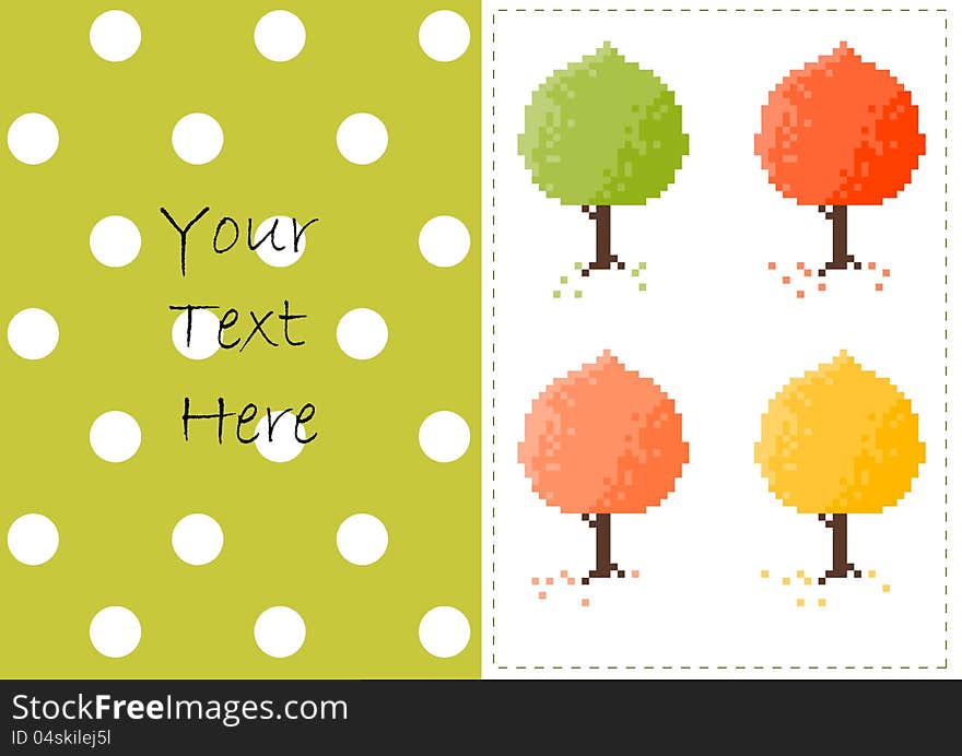 Autumn Trees Vector Card