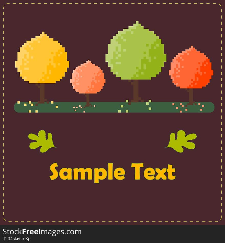 Colorful Autumn Trees Vector Card