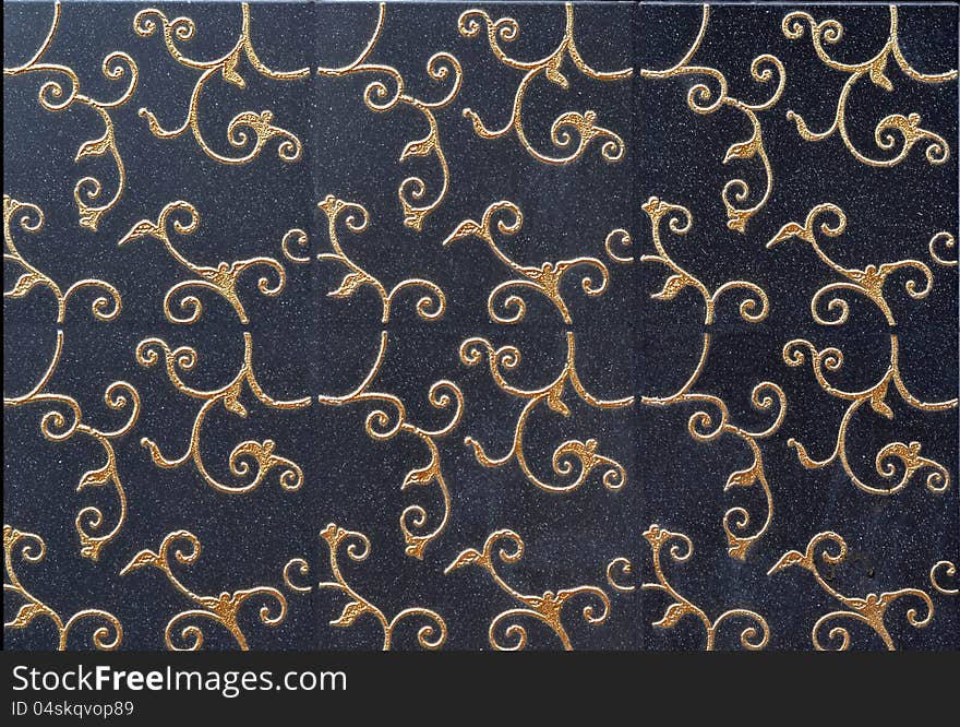 Background black ceramic wall with pattern