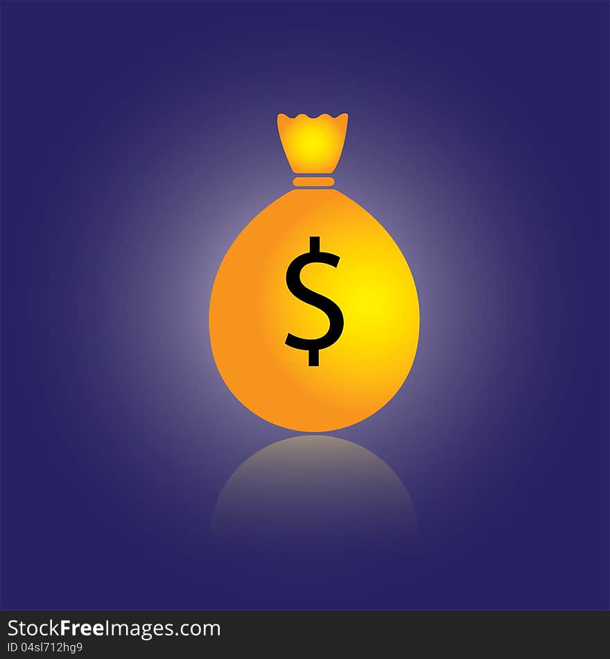 Illustration Of Moneybag Filled With Dollars