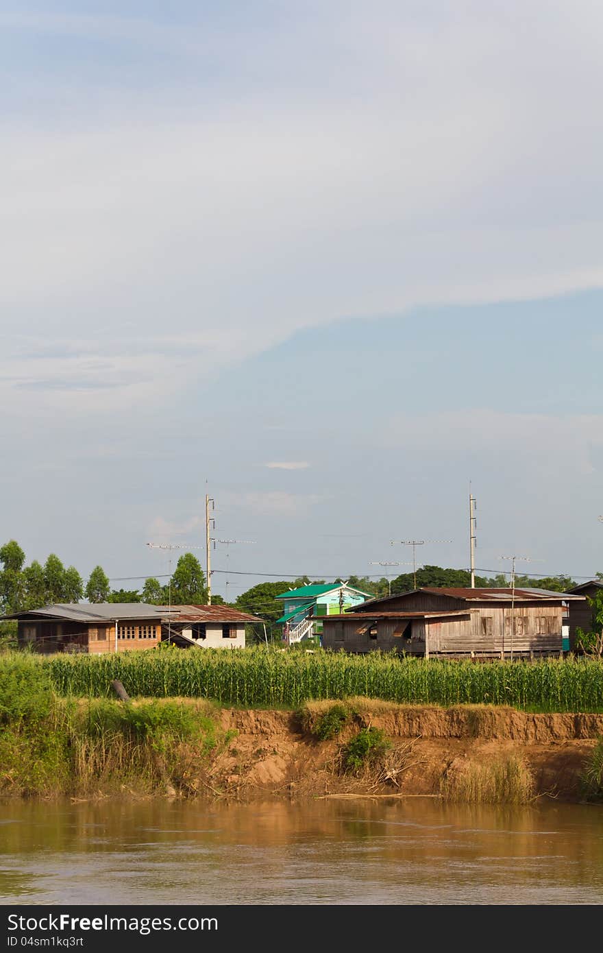 Residential Home Located On Shores Soil Erosion.