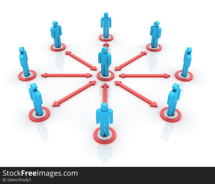Three dimensional illustration of Teamwork Concept made with pictogram people