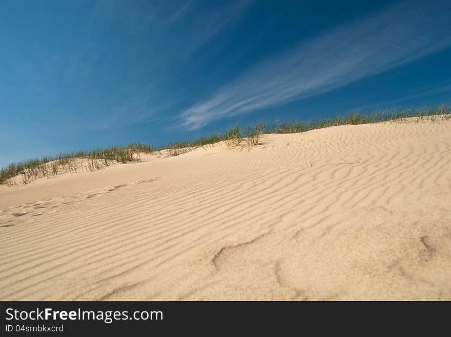 The Curonian spit make impression of the desert. The Curonian spit make impression of the desert.