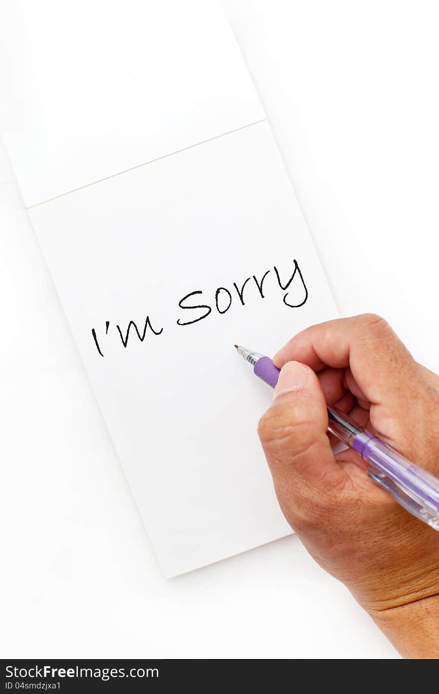 Sorry hand write writing writing note note