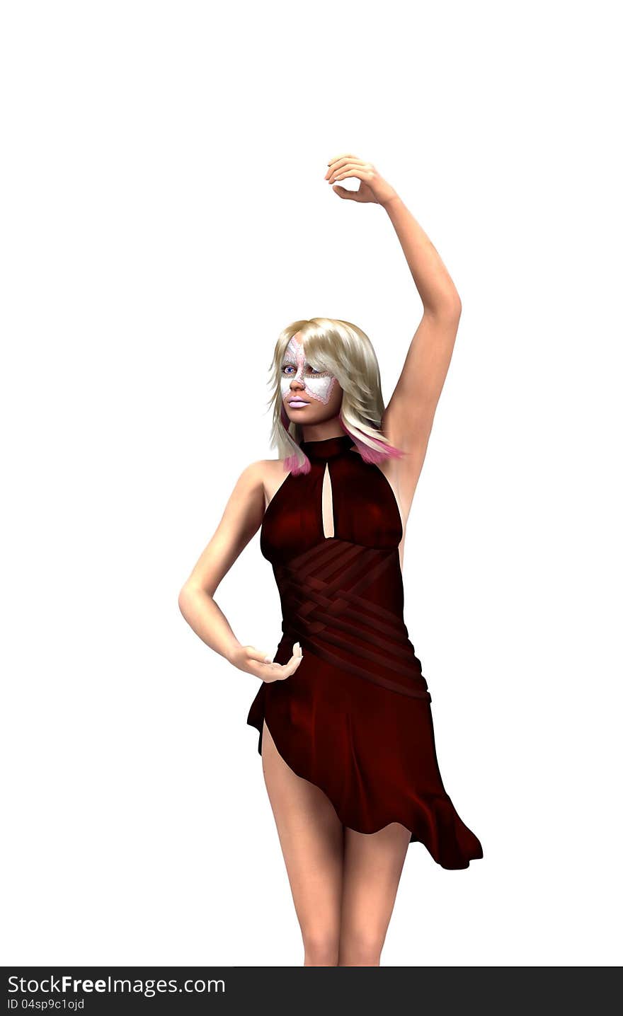 3d digitally rendered image of  blond girl danceing. 3d digitally rendered image of  blond girl danceing.