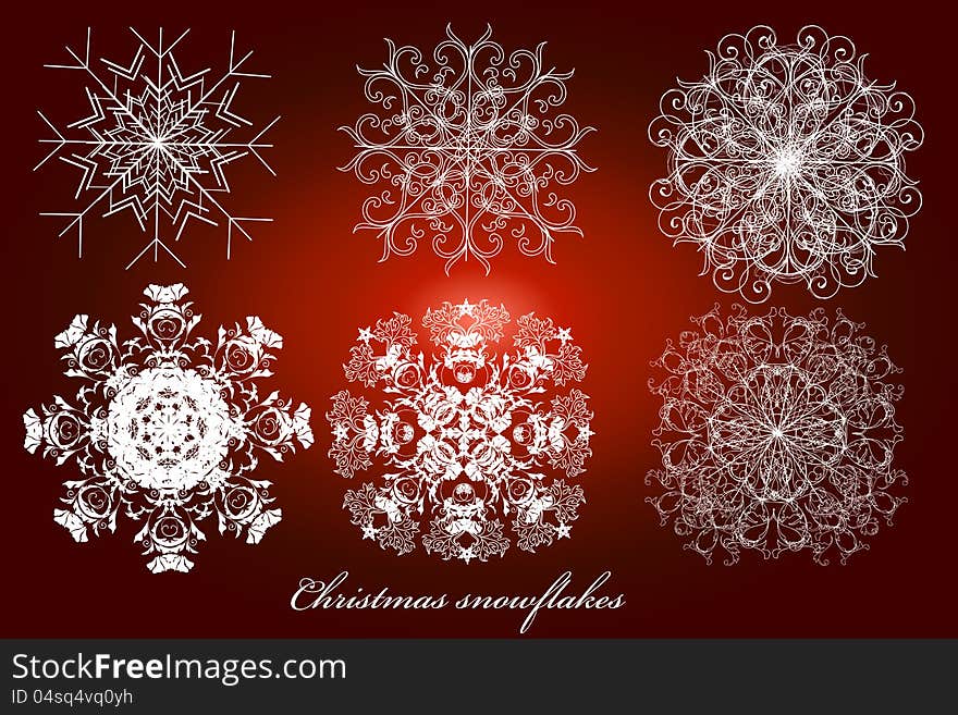 Christmas snowflakes set