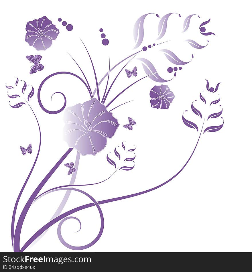 Abstract floral  illustration for your text. Abstract floral  illustration for your text