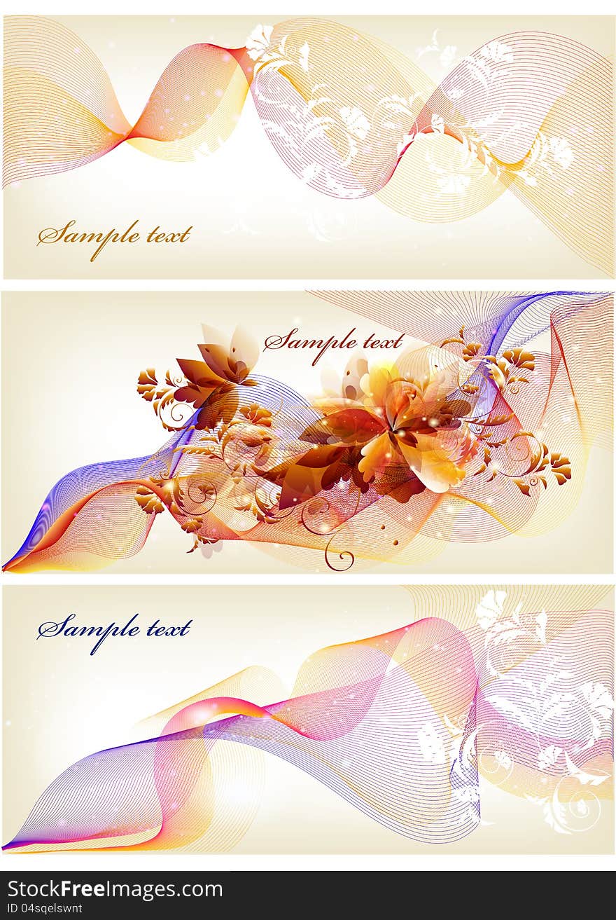 Flower banner with space for text