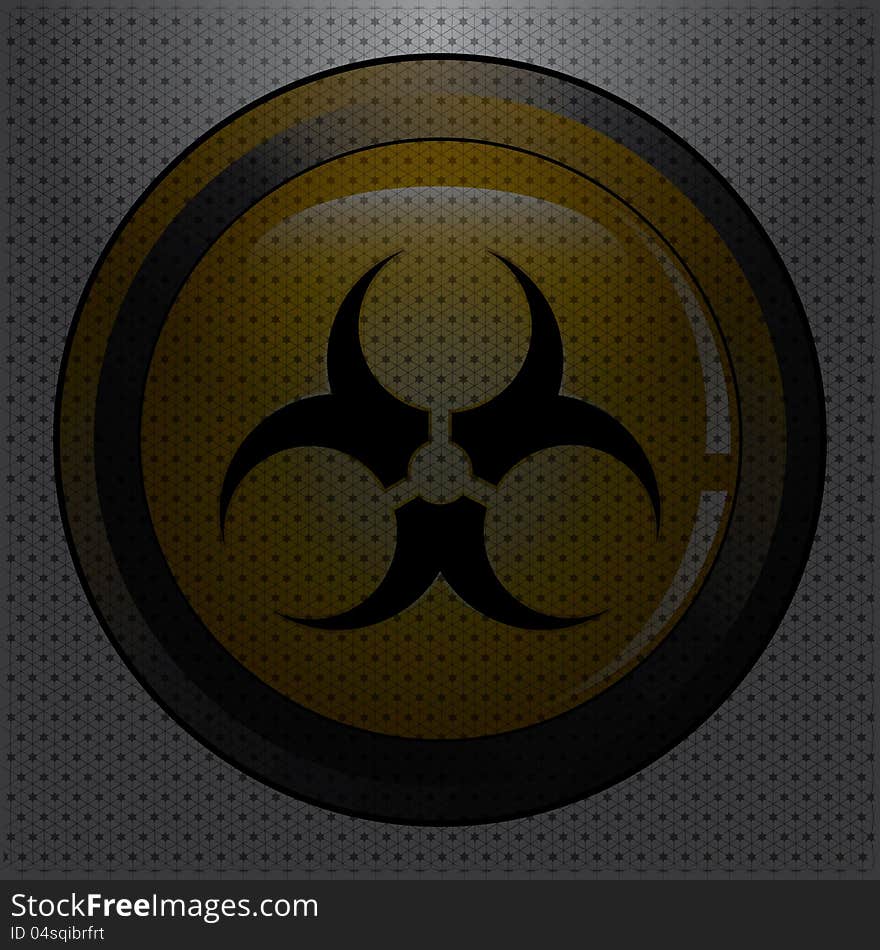 Radioactive Danger Yellow Button.