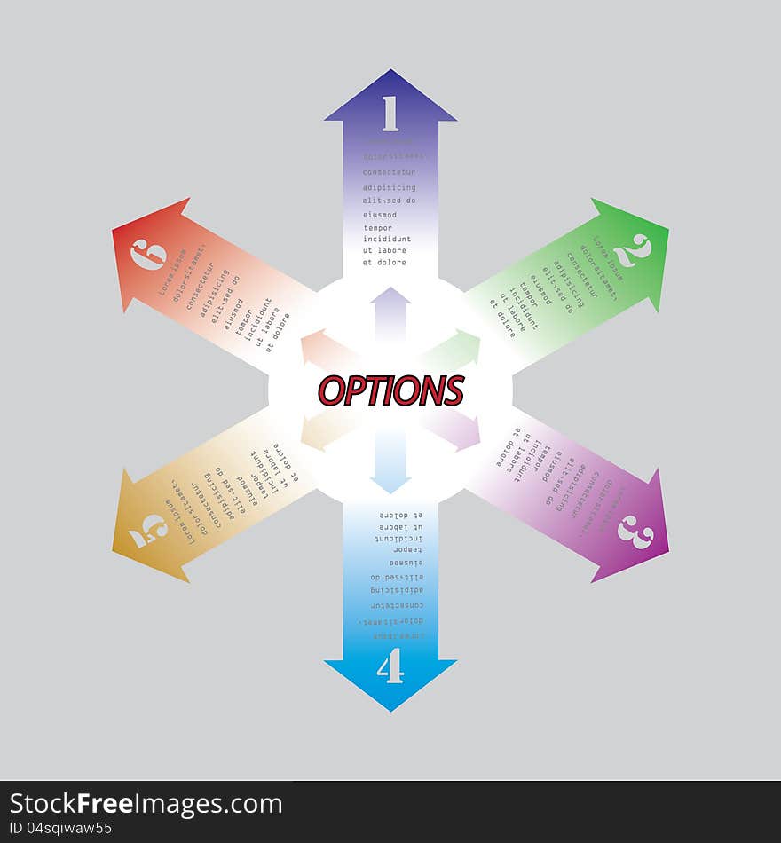 Vector set of colored ribbons for different sample options