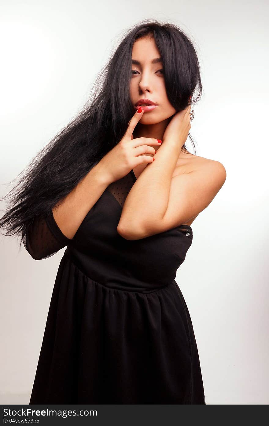 Portrait of a girl on a white background. Portrait of a girl on a white background.