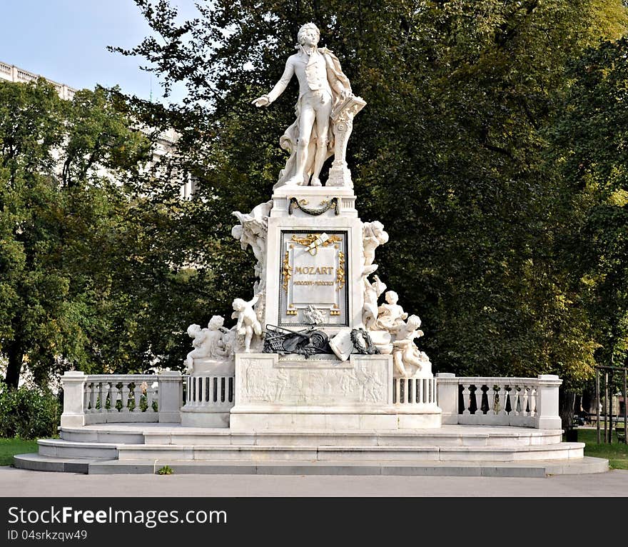 Mozart statue and monument Vienna