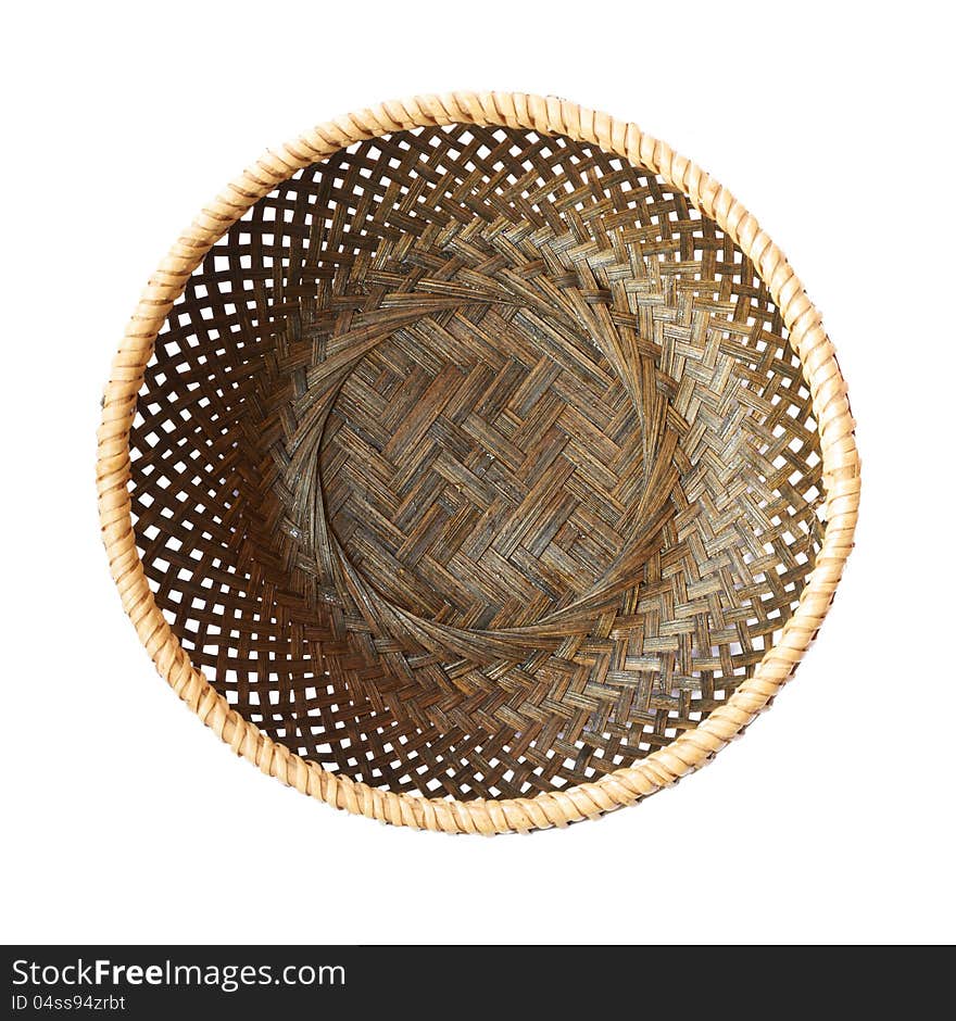 Empty basket on a white background