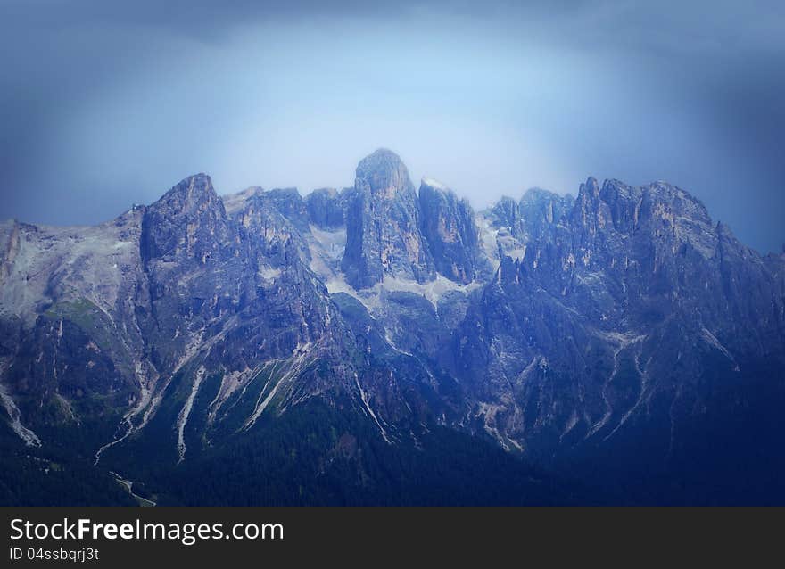 Top of mountains on soft blue light. Top of mountains on soft blue light