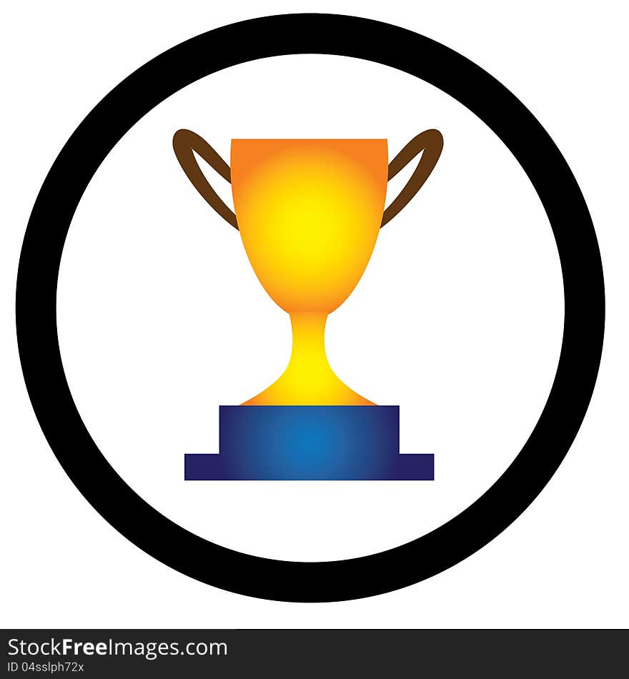 Illustration of golden trophy cup presented to a winner. This concept image can represent achievement, talent, victory and success. The graphic is isolated on white. Illustration of golden trophy cup presented to a winner. This concept image can represent achievement, talent, victory and success. The graphic is isolated on white.