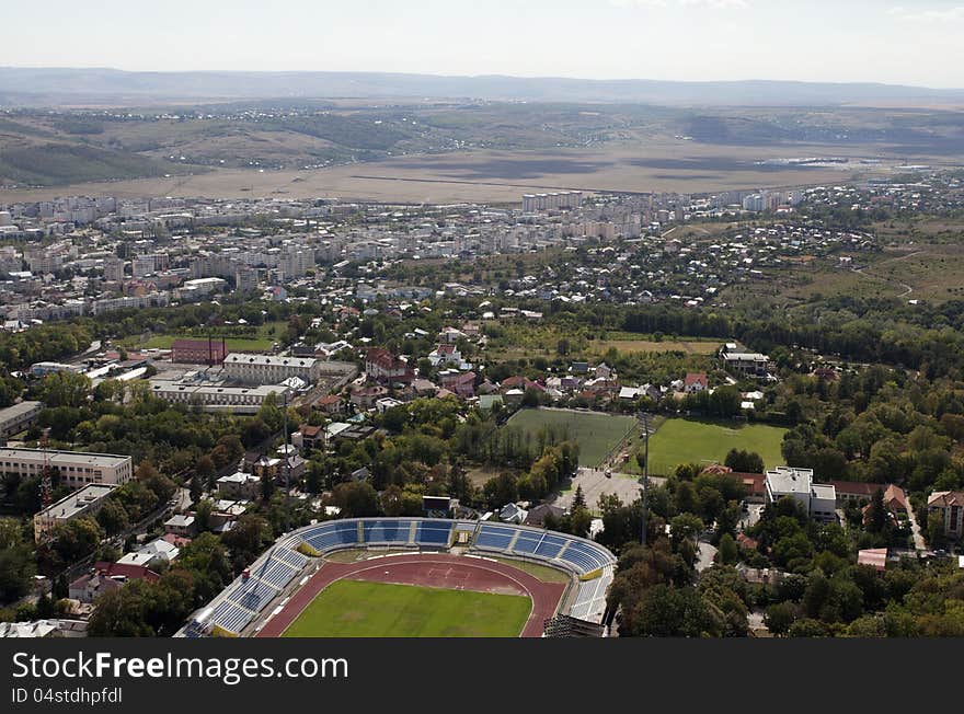 view with city stadium