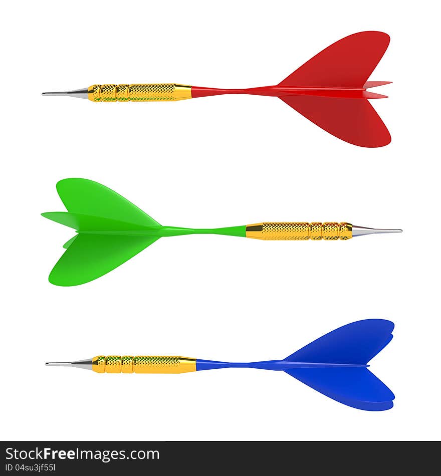 Set of darts. Isolated on White.