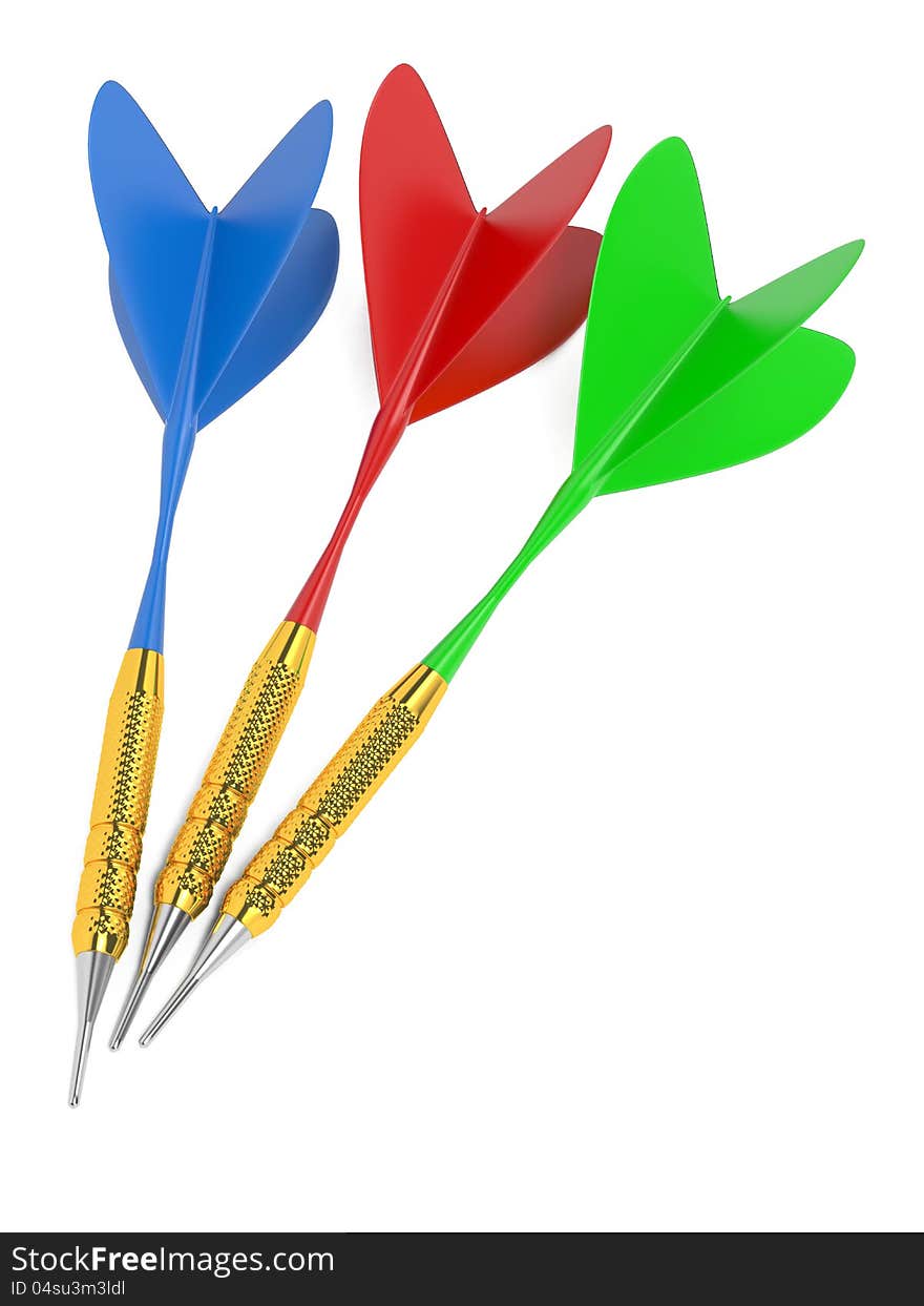 Set Of Darts. Isolated On White.