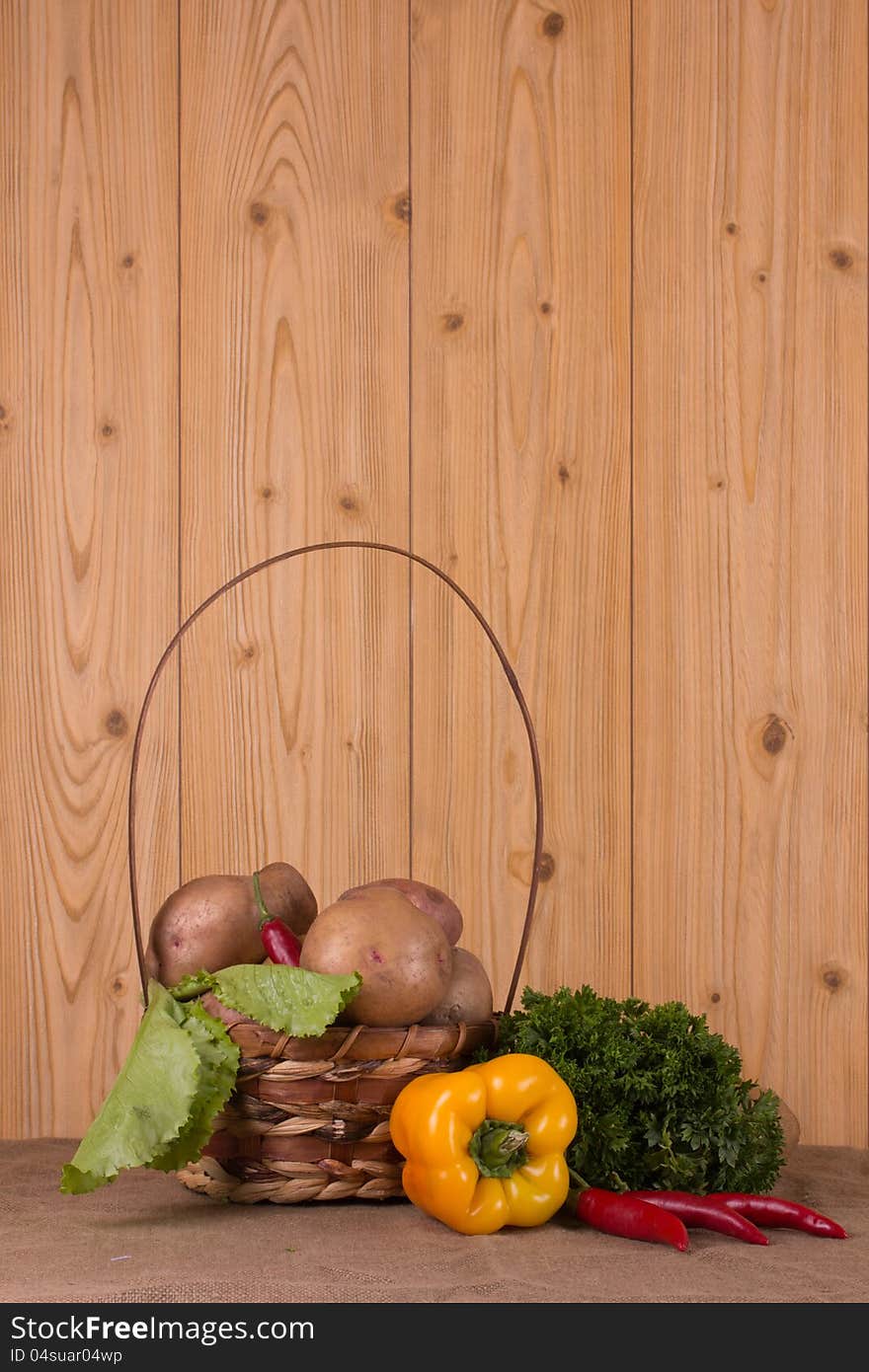 Fresh vegetables gathered from the garden