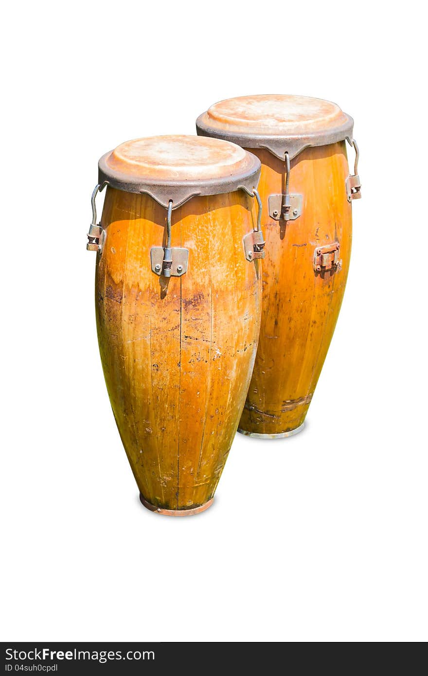 Set of congas, on white background, with clipping path