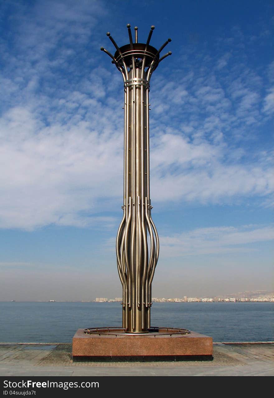 Abstract metal column