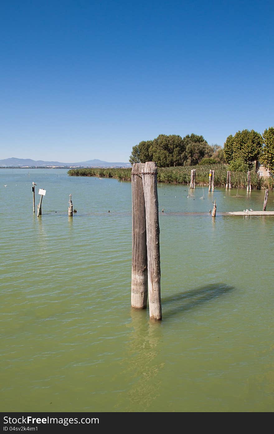 Panorama of Lake Trasimeno in Italy near Perugia