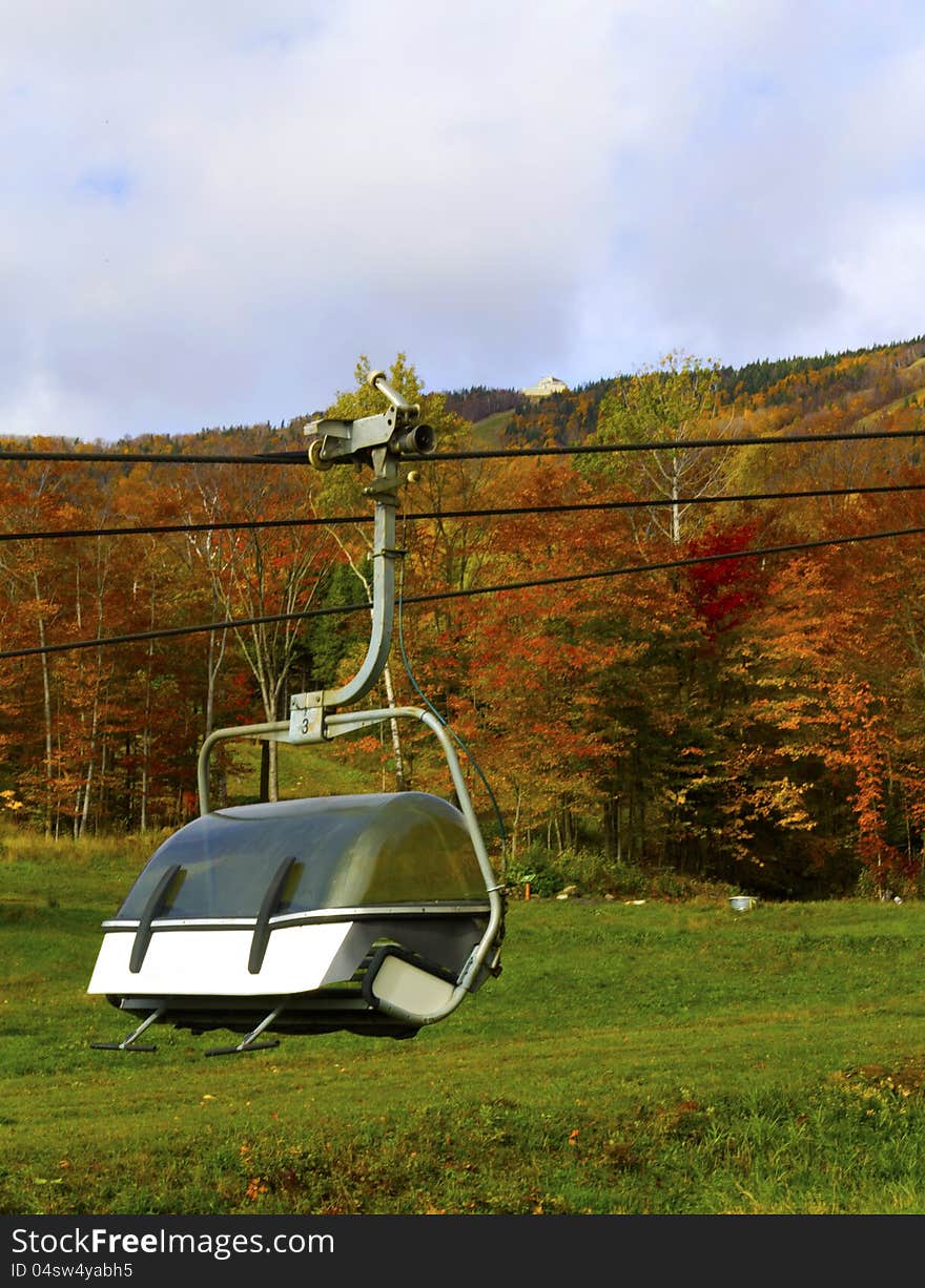 Chairlift with the fall colors in the background