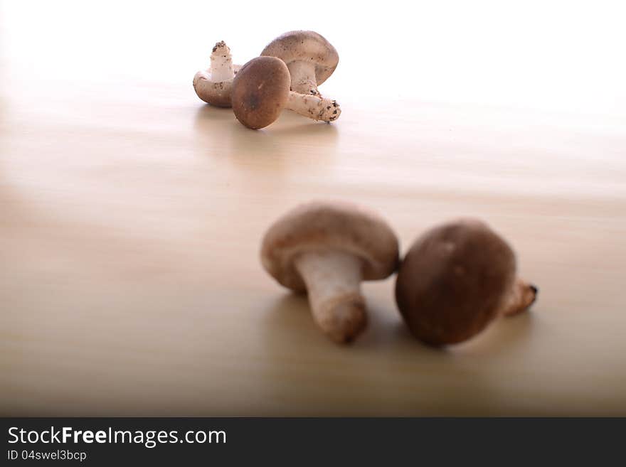 Mushrooms On A Kitchen Table