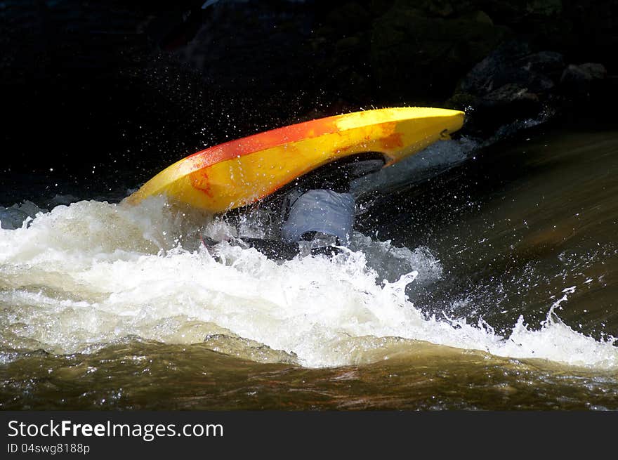 Action in a kayak competition.