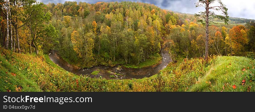 Panoramic autumn view