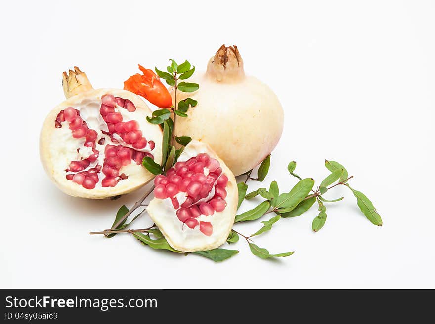 Pomegranates on a white background