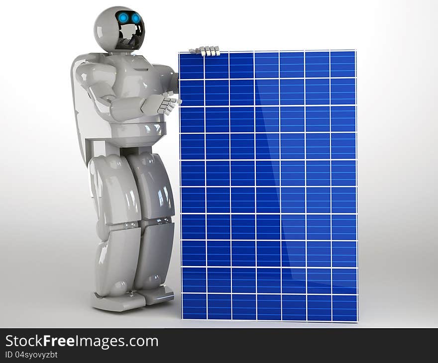 Robot And Solar Panel