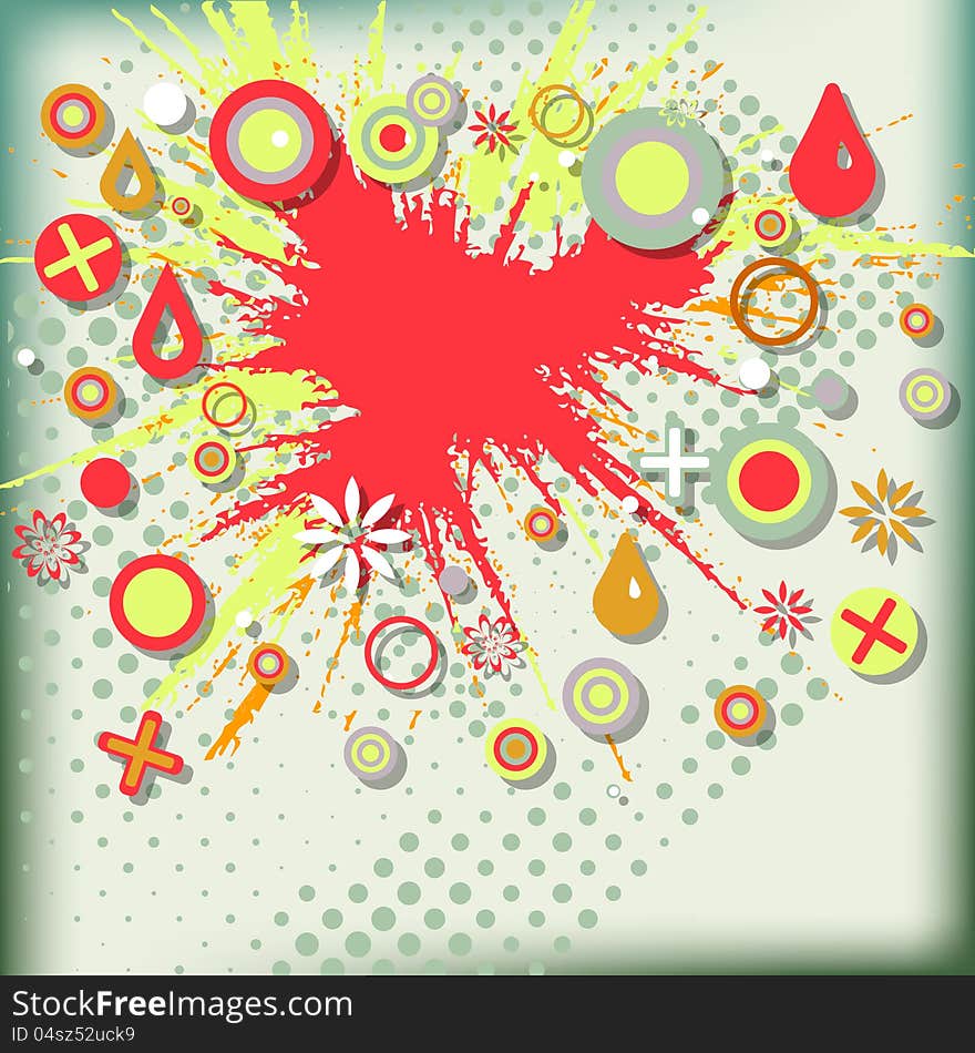 Abstract Grunge Background  With Explosion Paint.