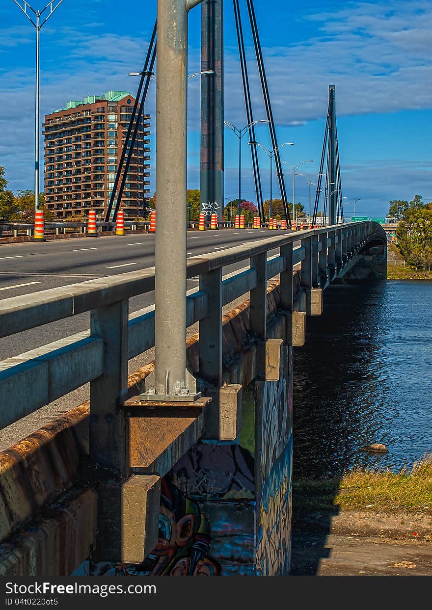 Bridge from Montréal to Laval #19 hightway. Bridge from Montréal to Laval #19 hightway