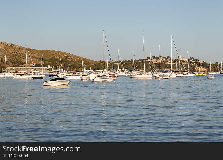 Yachts in the port, island, Mallorca, Spain