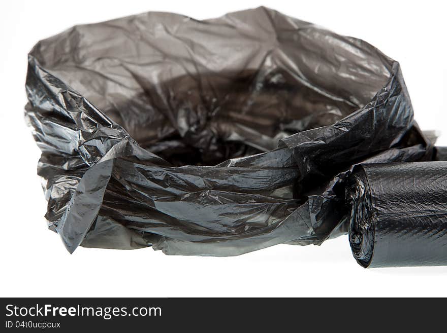 Roll of garbage bags isolated